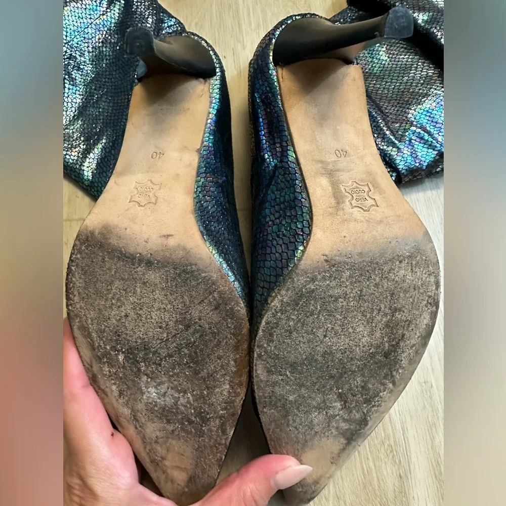 Dragon boots! Green, purple, incandescent, size 40, unique, mid height heel - Picture 6 of 6